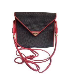 Authentic YSL coated canvas double flap crossbody bag